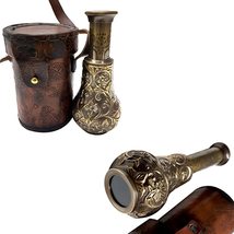 Royal Pirates Handicraft Antique Marine Telescope with Leather Case Doll... - £24.46 GBP