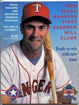 1994 Texas Rangers Souvenir Program Will Clark Sandy Koufax - £15.58 GBP
