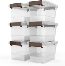 Six Pack Of 4 Quart Clear Storage Latch Boxes With Latching Handles And Lids Are - $30.95