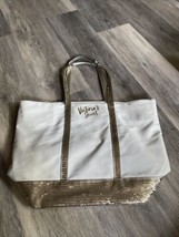 VICTORIA&#39;S SECRET TOTE | GOLD BLING SEQUIN WEEKENDER LARGE PURSE TRAVEL ... - £7.87 GBP