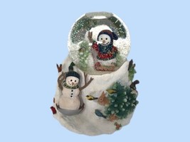 LENOX Lynn Bywaters SLEDDING PARTY Snow Globe Snowman, Birds, Squirrels ... - $49.99
