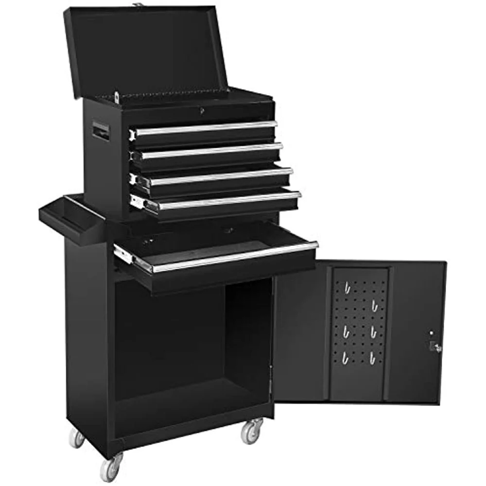 Torin ATBT1204B-BLACK Rolling Garage Workshop Organizer: Detachable 4 Drawer Too - £288.94 GBP