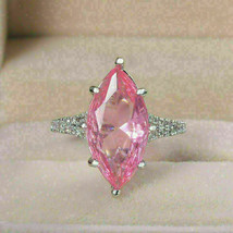 2Ct Marquise Cut Pink Sapphire Solitaire Engagement Ring 14K White Gold ... - £95.64 GBP