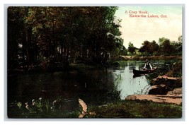 Canoe On Kawartha Lago Ontario Canada Unp DB Cartolina T6 - £3.38 GBP