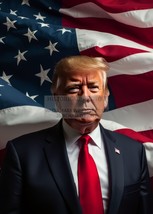 President Donald Trump Waving American Flag Patriotic 5X7 Ai Photo - $9.49