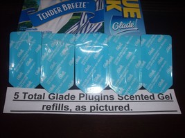 5 Glade Plugins Gel Refills Plug ins TENDER BREEZE No Box Gels not Oil - $24.52