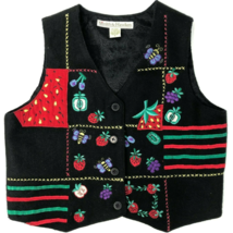 Smith &amp; Hawken Girls L Embroidered Wool Blend Vest Large Fruit Paisley Lining - £15.41 GBP