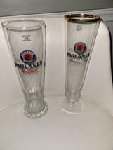 Vintage Pair of Paulaner Premium Pils &amp; weissbier Beer Glass - £22.54 GBP