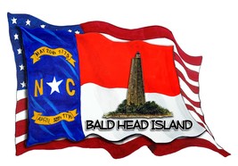 USA NC Flags and Bald Head Lighthouse Decal Sticker Car Wall Window Cup Cooler - £5.46 GBP+