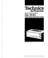 Technics SA-500 Receiver Owners Instruction Manual Reprint - $22.24