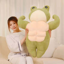 Kawaii Stuffed Strong Muscle Frog&amp;Duck Toys Pillow Super Soft Animals Do... - £4.01 GBP+