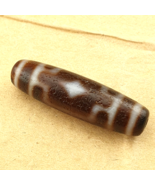 Diamond Eyes Unique Pattern Himalayan Tibetan Agate Dzi Bead Amulet - $100.94 CAD