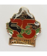 San Diego Zoo 75th Anniversary Gorilla Pin Lapel Animals 1&quot;  1916-91 - $18.81 CAD