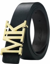 Leather Dress Belt for Men with Detachable Gold MK Letter Buckle 36 to 3... - £31.93 GBP