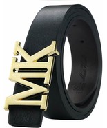 Leather Dress Belt for Men with Detachable Gold MK Letter Buckle 36 to 3... - $40.30