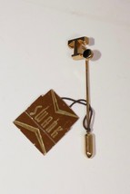 Swank Gold Tone Letter T Black Enamel Stick Pin Lapel Pin - £15.66 GBP