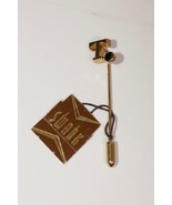 Swank Gold Tone Letter T Black Enamel Stick Pin Lapel Pin - $367.67 MXN