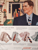 1949 Original Esquire Art Ads ARROW Shirts Seagrams Seven Whiskey Interwoven - £8.49 GBP