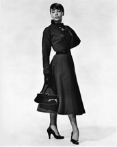 Leslie Caron stylish 1950&#39;s pose with coat and handbag 16x20 Canvas Giclee - £54.66 GBP