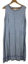 April Cornell Dress Size XL Dusty Blue Floral Vintage Rayon Cottagecore Prairie - £149.23 GBP