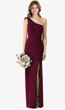 One-Shoulder Crepe Trumpet Gown with front slit...TH087....Cabernet....Size 8 - £60.93 GBP