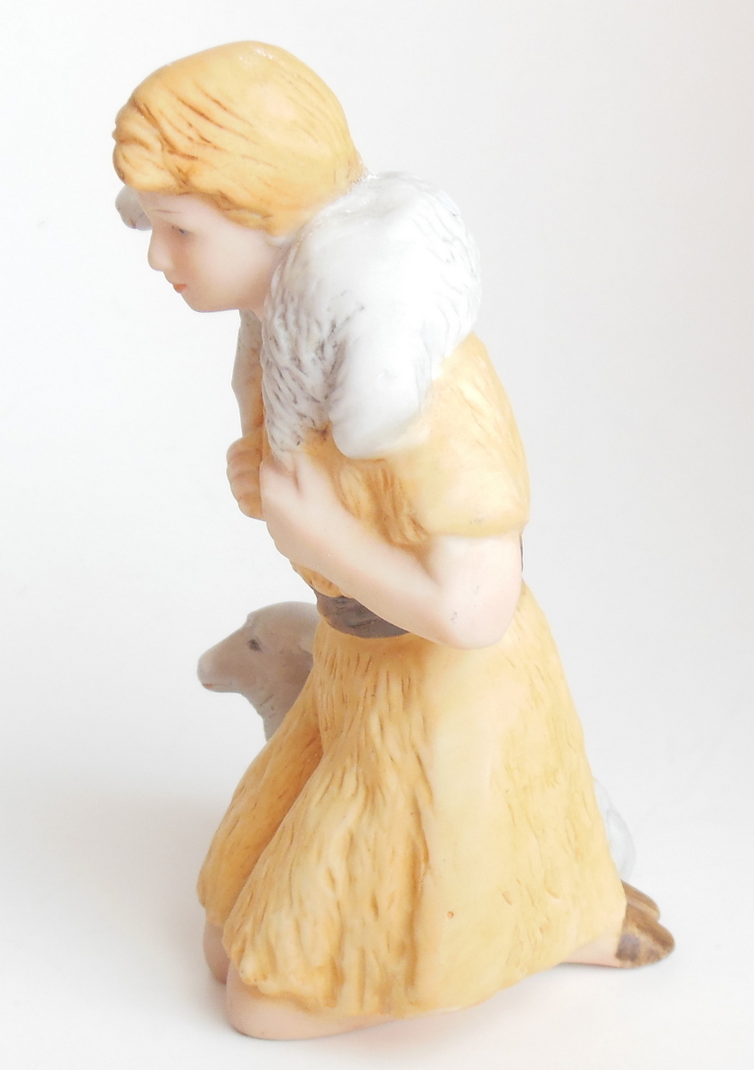 Image 1 of Vintage HOMCO Shepherd With Sheep Figurine 5599 Replacement for Manger Nativity