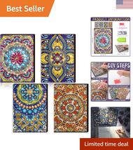 4 Pack 5D Boho Diamond Painting Notebook,Diamond Art Kits,DIY Diamond Jo... - $43.23