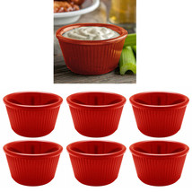 6 Mini Ramekins Red Melamine Condiment Bowl Souffle Dish Saucer Cups Bpa... - $19.94
