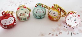 maneki neko lucky cat keyring Chiming bell japanese lucky gift kawaii feng shui - £7.92 GBP