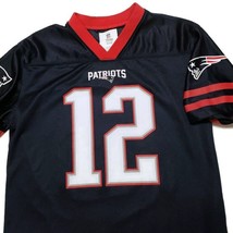New England Patriots Youth Boys Size XL 14/16 Jersey Tom Brady #12 Blue Used - £12.05 GBP