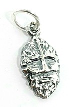 Greenman Pagan Wiccan 3D Charm 925 Sterling Silver Stamped Dainty Pendant Charm - £9.62 GBP