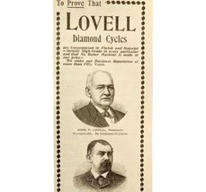 Lovell Diamond Bicycles 1894 Advertisement Victorian President Treasurer... - $14.99