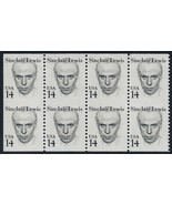 1856b - 14c Imperf Horiz. Block of 8 Error/EFO &quot;Sinclair Lewis&quot; MNH Cat ... - $199.99