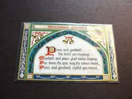 Christmas Chimes....Peace and Goodwill - Postmarked 1900s Postcard. - £8.56 GBP