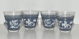 4 Jeannette Wedgwood Blue Hellenic Jasperware Jousting Cordial/Shot Glasses - $8.60
