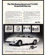 1974 Magazine Car Print Ad - Alfa Romeo Spider Veloce Convertible A7 - $9.49