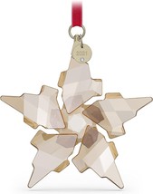 Swarovski Festive Gold Large Annual Edition 2021 Snowflake Ornament Cham... - $69.99