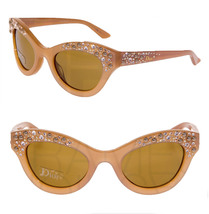 CHRISTIAN DIOR Brillance Edition Limited Beige Amber Crystal Stud Authentic - £321.23 GBP