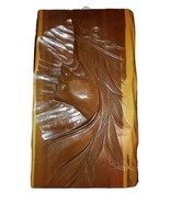 Ainu Hokkaido Japan Carved Wood Wooden Plaque Woman 1950s - $225.00