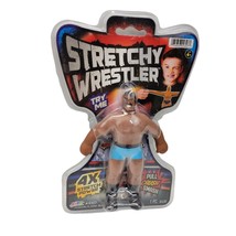 Stretchy Wrestler Toy 4X Stretch Power Blue Trunks Dark Skin 4+ NEW Sealed - £4.77 GBP