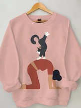 Women&#39;s Yoga Lover Cat Print Cotton Long Sleeve T-Shirt Thin Sweatshirt - £21.35 GBP