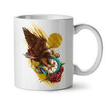 Bird Clock Rose Fantasy NEW White Tea Coffee Mug 11 oz | Wellcoda - £12.82 GBP