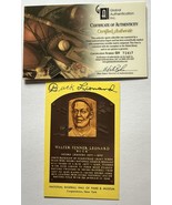 Buck Leonard (d. 1997) Signed Autographed Hall of Fame Plaque Postcard - $35.16 CAD