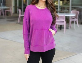 Grace And Lace mineral washed pullover Boysenberry - £35.20 GBP