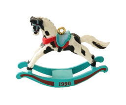 Miniature Rocking Horse Hallmark Ornament #3 Pinto 1990 05743 - £10.03 GBP