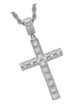 Cross Necklace for Men, Cubic Zirconia Crucifix 24 - £131.31 GBP
