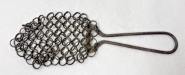 Antique Chainmail Cast Iron Pot &amp; Pan Scrubber w Handle 10 inch - €19,34 EUR