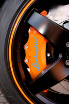 Lamborghini brake caliper stickers 6pcs, light blue - $17.99