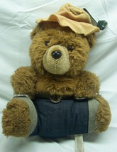 Vintage 1981 Jordache Teddy Bear In Hat And J EAN S 12&quot; Plush Stuffed Animal Toy - £22.20 GBP