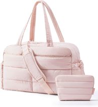 BAGSMART PINK LIGHTWEIGHT SPACIOUS QUILTED TRAVEL DUFFEL BAG WITH TOILET... - $562.54 MXN